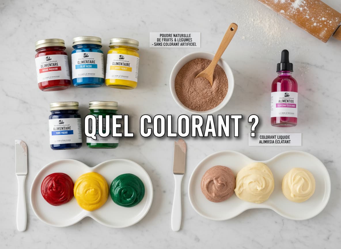 Colorants alimentaires professionnels : gel, poudre et liquide pour gâteau arc-en-ciel
